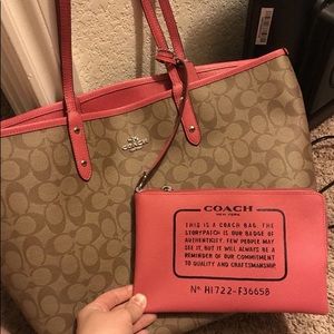 Coach reversible tote
